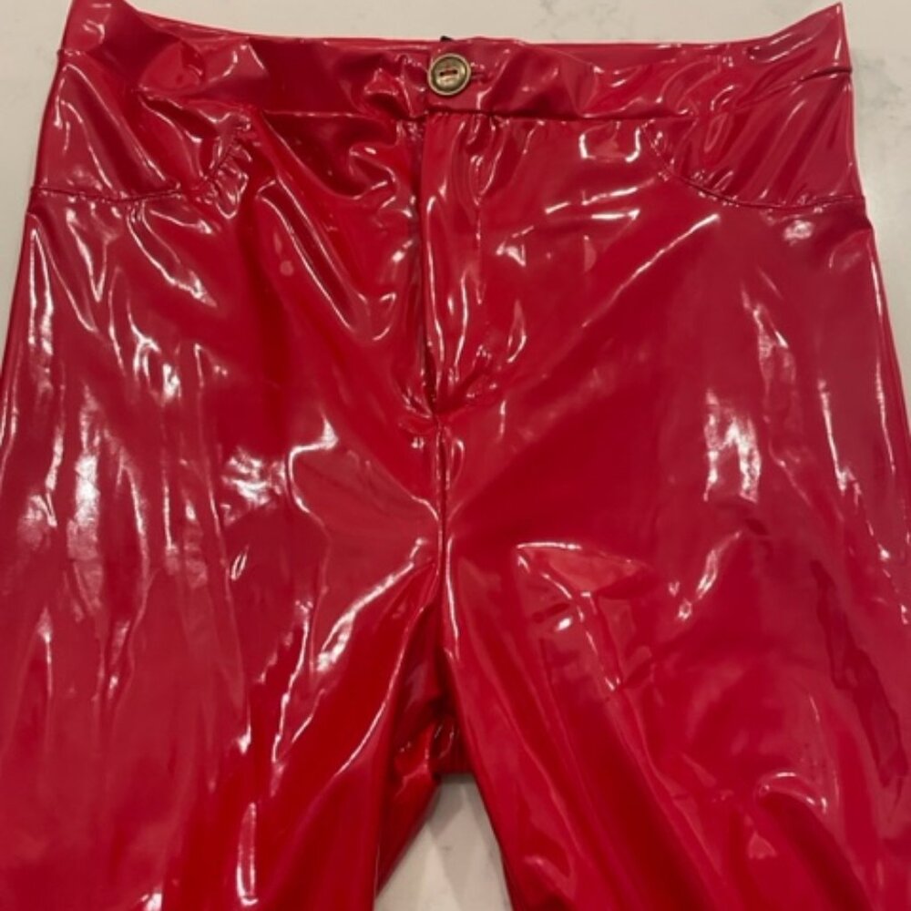 Faux Leather Red Pants - Picture 2 of 7